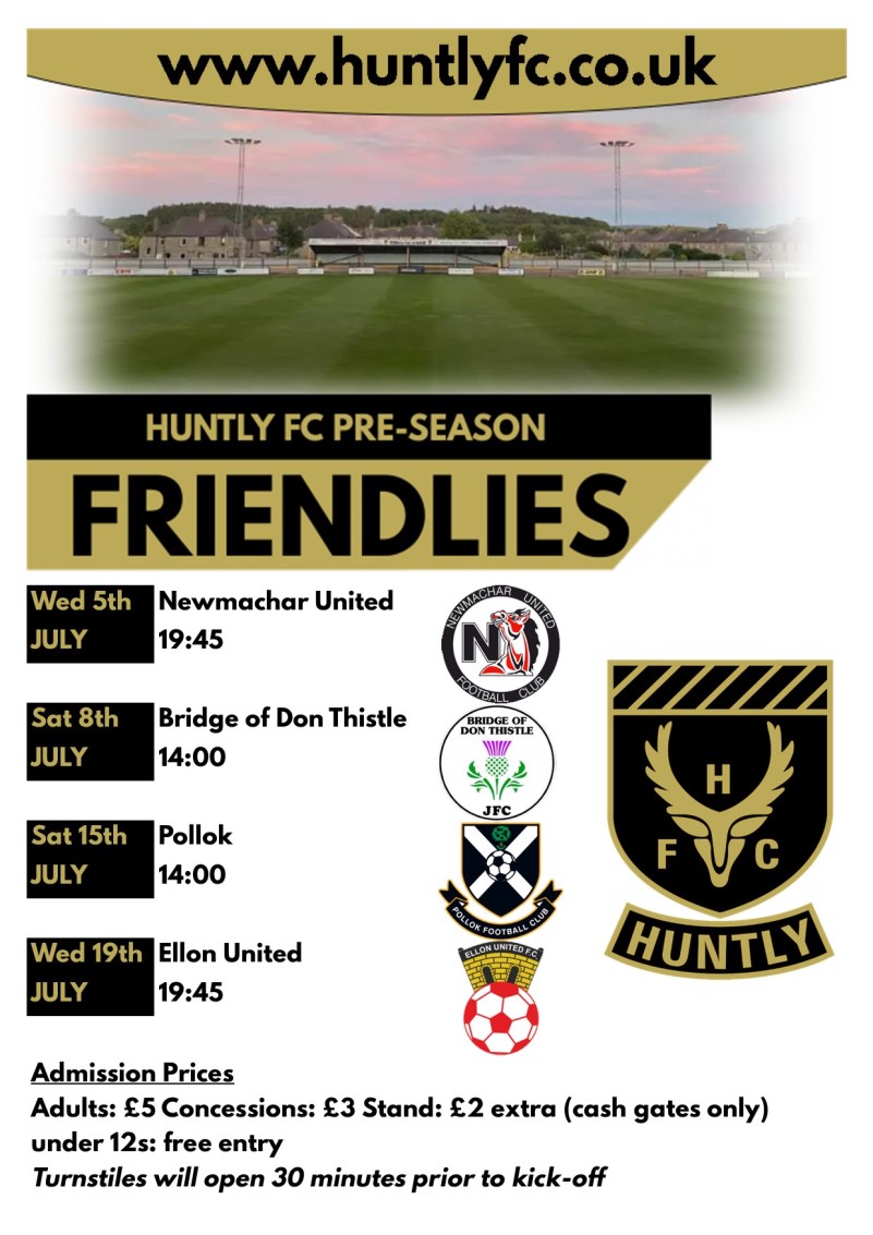 Huntly Football Club , Home Friendly Matches 2023 Admission Prices